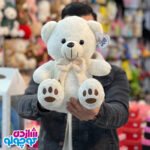 عروسک خرس نشسته کف پا پنجه سفید