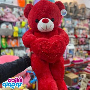 عروسک خرس قرمز قلب به دست ولنتاین