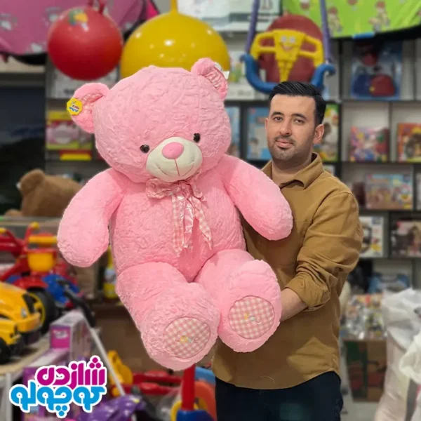 عروسک خرس بزرگ صورتی